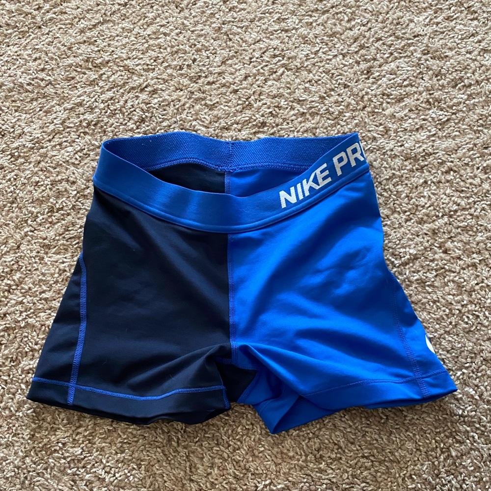 blue nike pro shorts